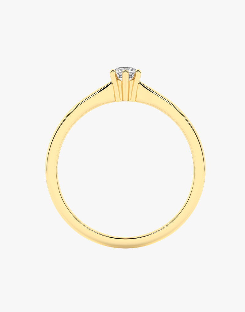 Złoty pierścionek zaręczynowy z brylantem od Venetia Jewels w eleganckim stylu