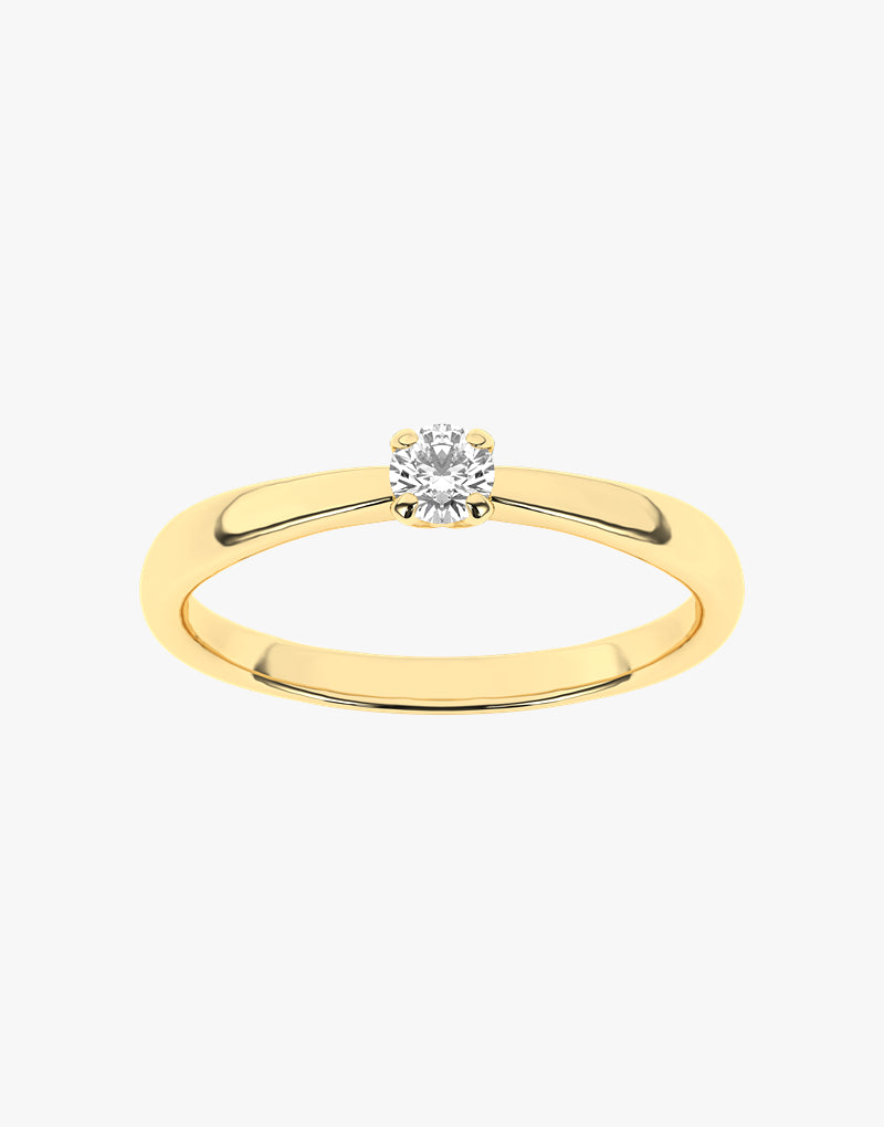 Złoty pierścionek zaręczynowy z brylantem w minimalistycznym stylu od Venetia Jewels