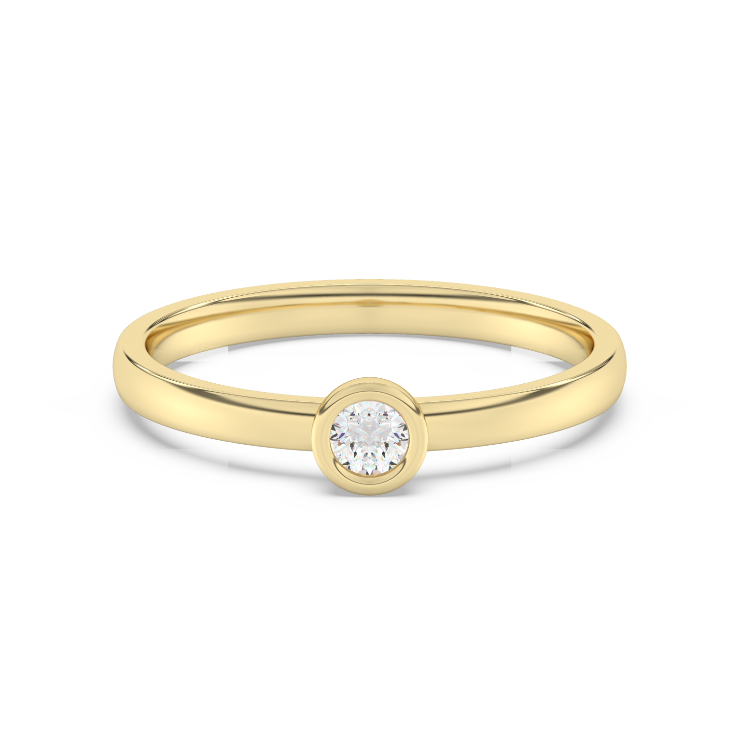 Złoty pierścionek zaręczynowy z brylantem od Venetia Jewels z minimalistycznym designem