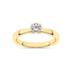 Złoty pierścionek zaręczynowy z brylantem, elegancki design od Venetia Jewels