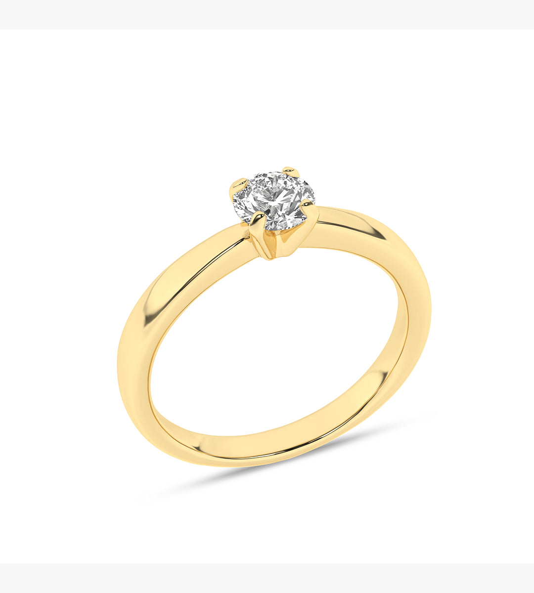 Złoty pierścionek zaręczynowy z brylantem, elegancka biżuteria od Venetia Jewels