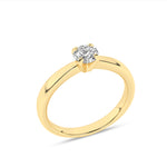 Złoty pierścionek zaręczynowy z brylantem, elegancka biżuteria od Venetia Jewels