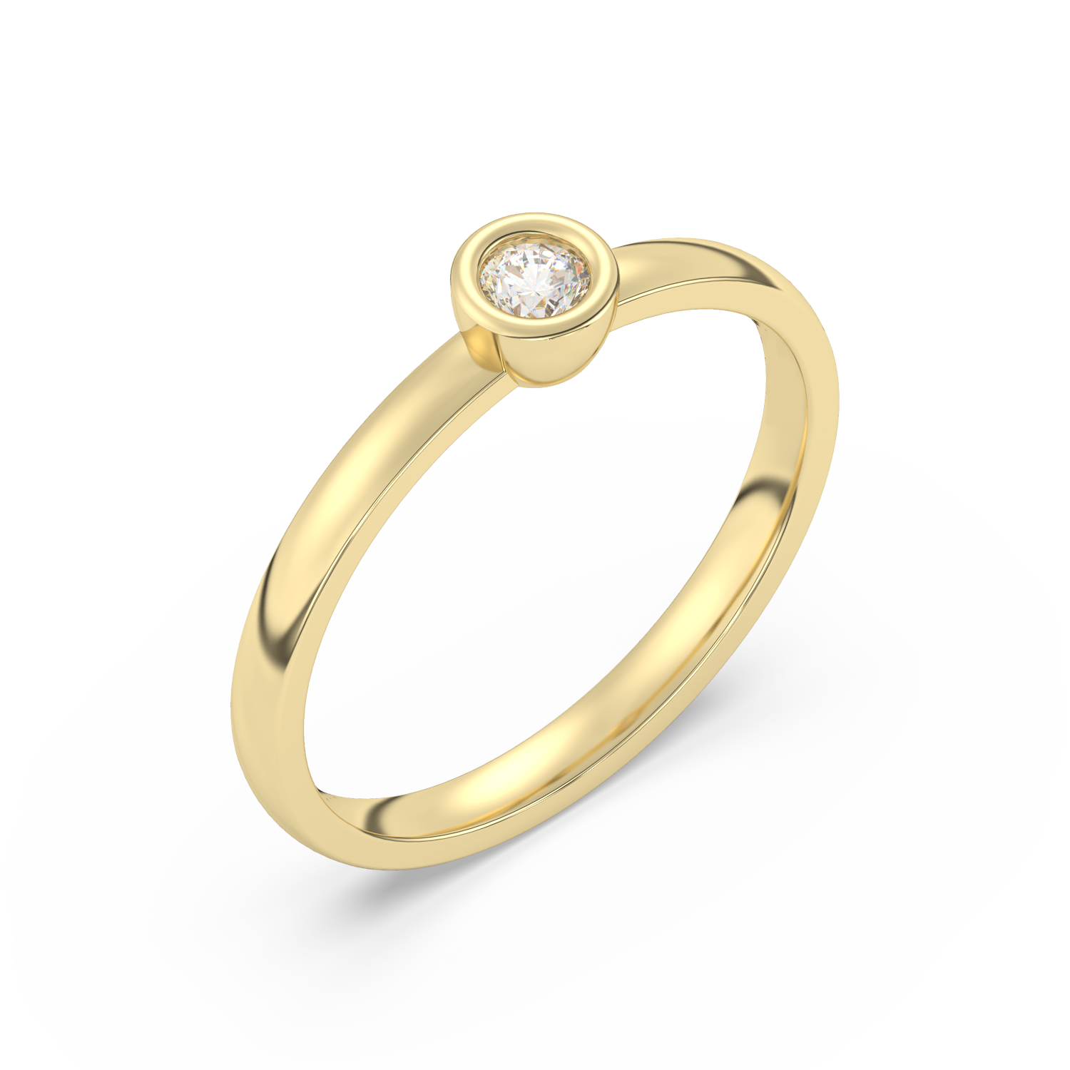 Złoty pierścionek zaręczynowy z brylantem od Venetia Jewels z delikatnym, eleganckim wzorem