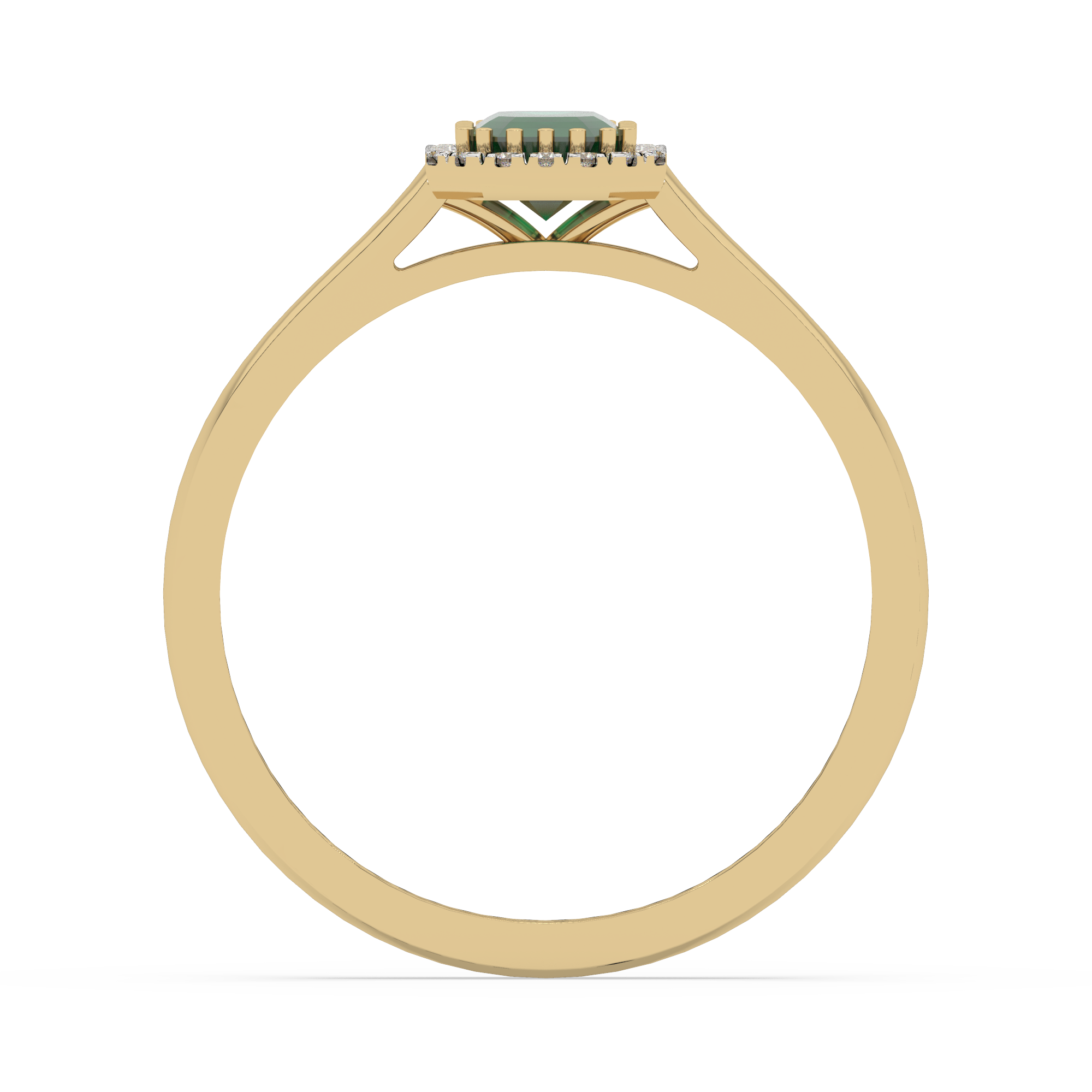 Złoty pierścionek ze szmaragdem, elegancka biżuteria od Venetia Jewels z wykwintnym wykończeniem