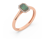 Elegancki złoty pierścionek ze szmaragdem otoczony diamentami od Venetia Jewels