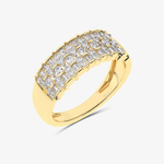 Złoty sygnet z brylantem, elegancki pierścionek z cyrkoniami w nowoczesnym stylu