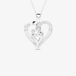 Złoty wisiorek serce z brylantami z delikatnym motywem miłości, idealny na prezent