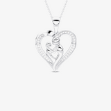 Złoty wisiorek serce z brylantami z delikatnym motywem miłości, idealny na prezent