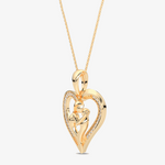 Złoty wisiorek serce z brylantami, elegancka biżuteria idealna na prezent dla ukochanej osoby