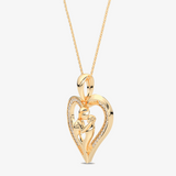 Złoty wisiorek serce z brylantami, elegancka biżuteria idealna na prezent dla ukochanej osoby