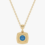Złoty wisiorek z london blue topazem na delikatnym łańcuszku, elegancka biżuteria od Venetia Jewels