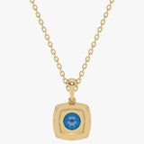 Złoty wisiorek z london blue topazem na delikatnym łańcuszku, elegancka biżuteria od Venetia Jewels