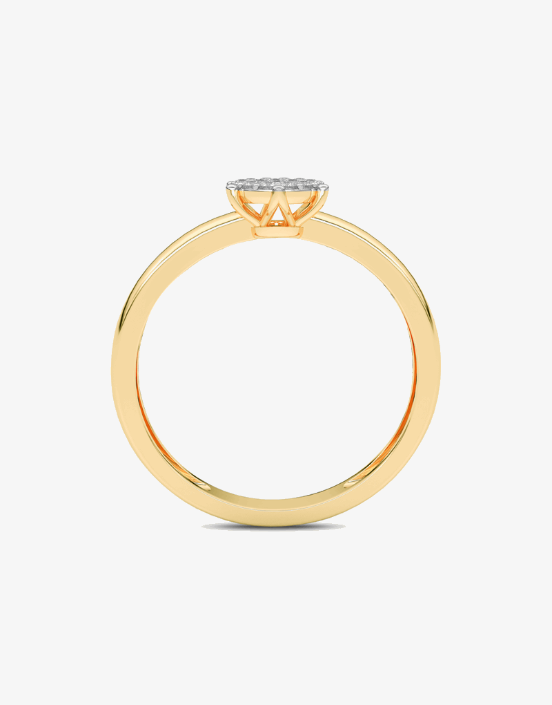 Elegancki pierścionek z brylantami w złotej oprawie, idealny na każdą okazję