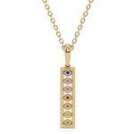 Złota zawieszka z brylantami na łańcuszku z kolorowymi kamieniami szlachetnymi od Venetia Jewels