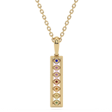 Złota zawieszka z brylantami na łańcuszku z kolorowymi kamieniami szlachetnymi od Venetia Jewels