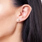 Kolczyki Sztyfty w Kształcie Róży - Venetia Jewels - 14K złoto z brylantami