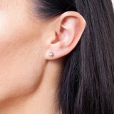 Kolczyki Sztyfty w Kształcie Róży - Venetia Jewels - 14K złoto z brylantami