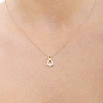 Podwójny Wisiorek w kształcie Łezki - Venetia Jewels - 14K złoto z brylantami