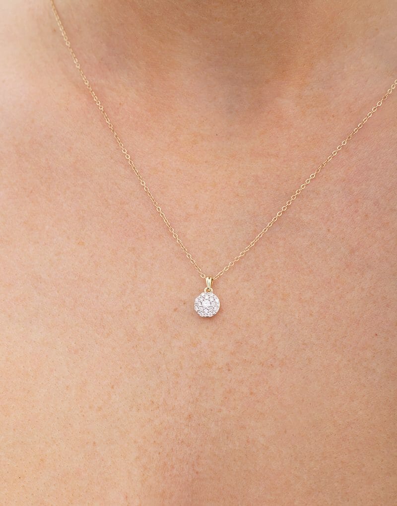 Okrągły Brylantowy Wisiorek Pavé - Venetia Jewels - 14K złoto z brylantami