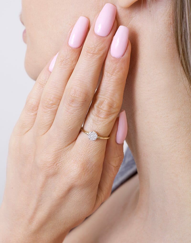 Wyrazisty Pierścionek z Brylantami - Venetia Jewels - 14K złoto z brylantami