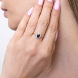 Pierścionek z Owalnym Szafirem - Venetia Jewels - 14K złoto z brylantami