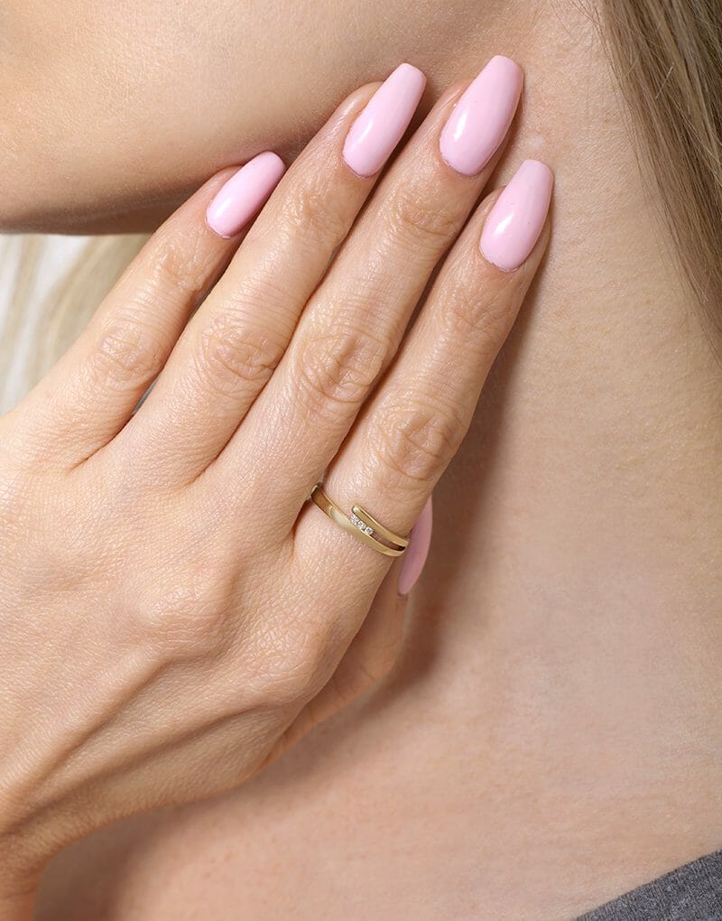 Pierścionek z Białego i Żółtego Złota z Brylantami - Venetia Jewels - 14K złoto z brylantami