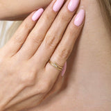 Pierścionek z Białego i Żółtego Złota z Brylantami - Venetia Jewels - 14K złoto z brylantami