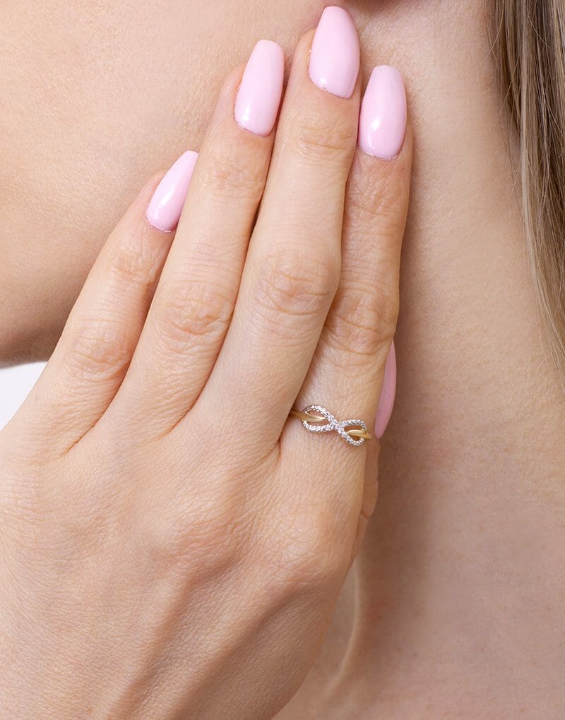 Brylantowy Pierścionek Infinity ring - Venetia Jewels - 14K złoto z brylantami