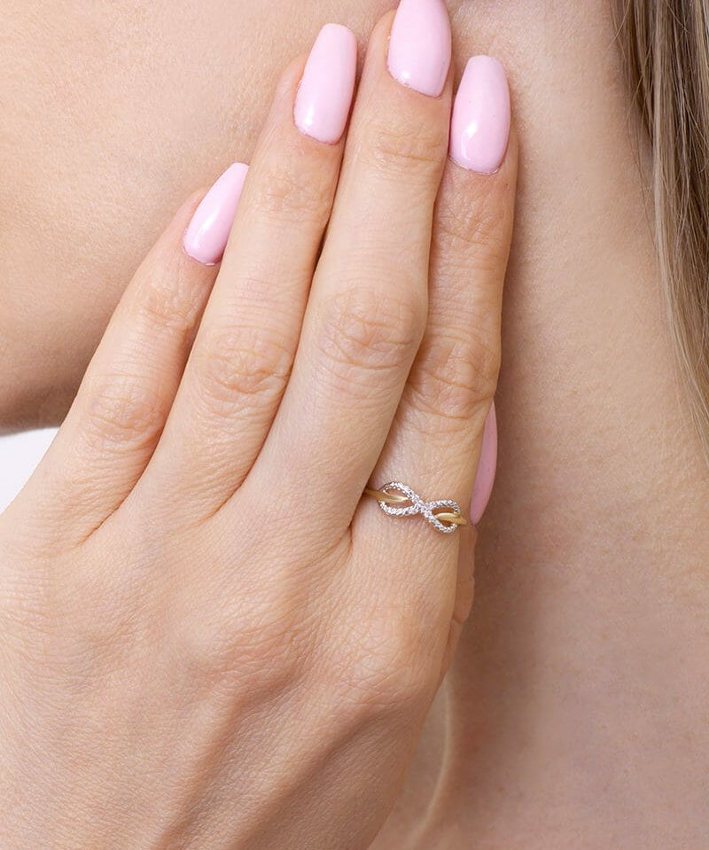 Brylantowy Pierścionek Infinity ring - Venetia Jewels - 14K złoto z brylantami