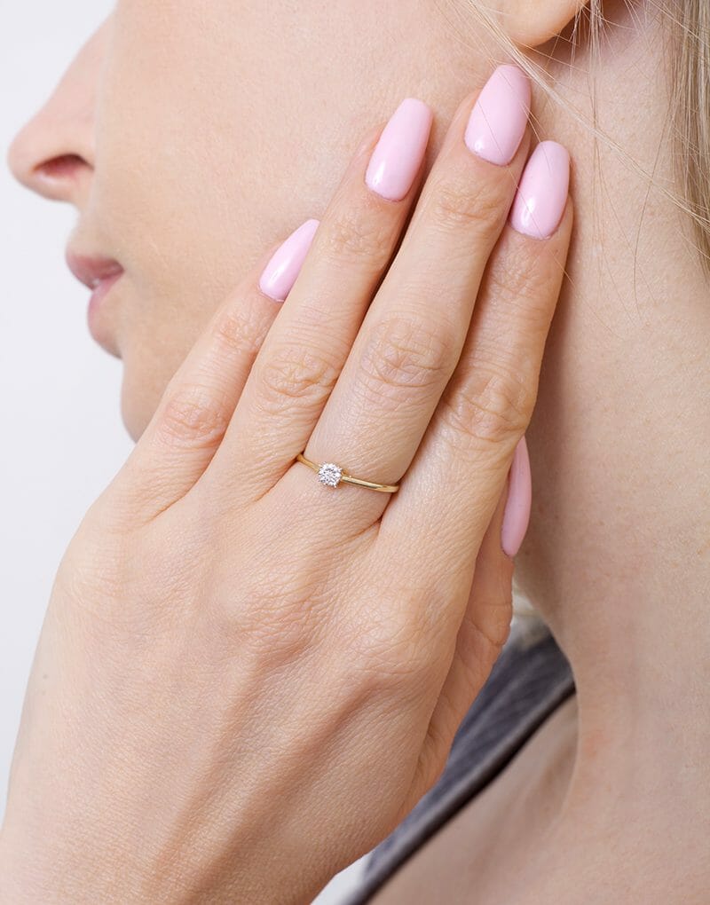 Klasyczny Pierścionek z Brylantami - Venetia Jewels - 14K złoto z brylantami