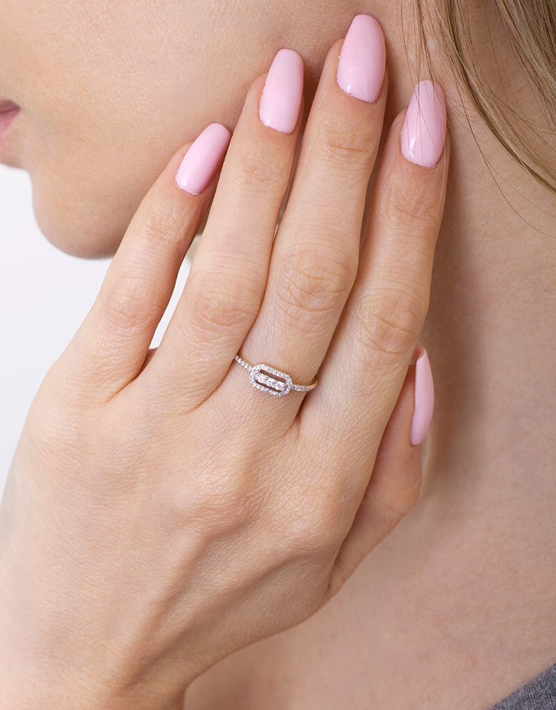 Wyrazisty Pierścionek z Brylantami Pavé - Venetia Jewels - 14K złoto z brylantami