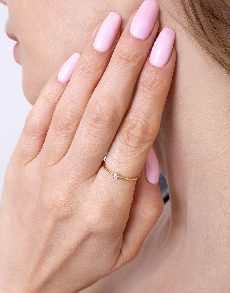 Klasyczny Pierścionek z Pojedynczym Brylantem - Venetia Jewels - 14K złoto z brylantami