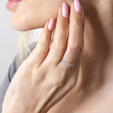 Obrączka z Podwójnym Paskiem - Venetia Jewels - 14K złoto z brylantami