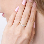 Klasyczny Pierścionek z Paskami Brylantów - Venetia Jewels - 14K złoto z brylantami