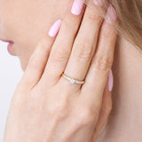 Klasyczny Pierścionek z Paskami Brylantów - Venetia Jewels - 14K złoto z brylantami