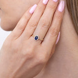 Pierścionek z Owalnym Szafirem i Brylantami - Venetia Jewels - 14K złoto z brylantami