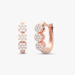 Kolczyki Potrójnym Brylantem Różowy - Venetia Jewels - 14K złoto z brylantami