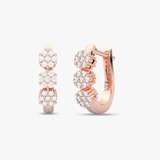 Kolczyki Potrójnym Brylantem Różowy - Venetia Jewels - 14K złoto z brylantami