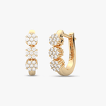 Kolczyki Potrójnym Brylantem żółty - Venetia Jewels - 14K złoto z brylantami