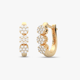 Kolczyki Potrójnym Brylantem żółty - Venetia Jewels - 14K złoto z brylantami