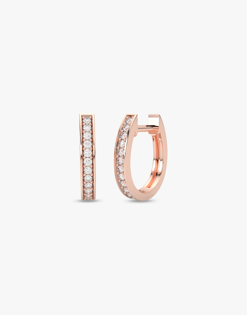 Owalne Kolczyki z Brylantami Różowy - Venetia Jewels - 14K złoto z brylantami