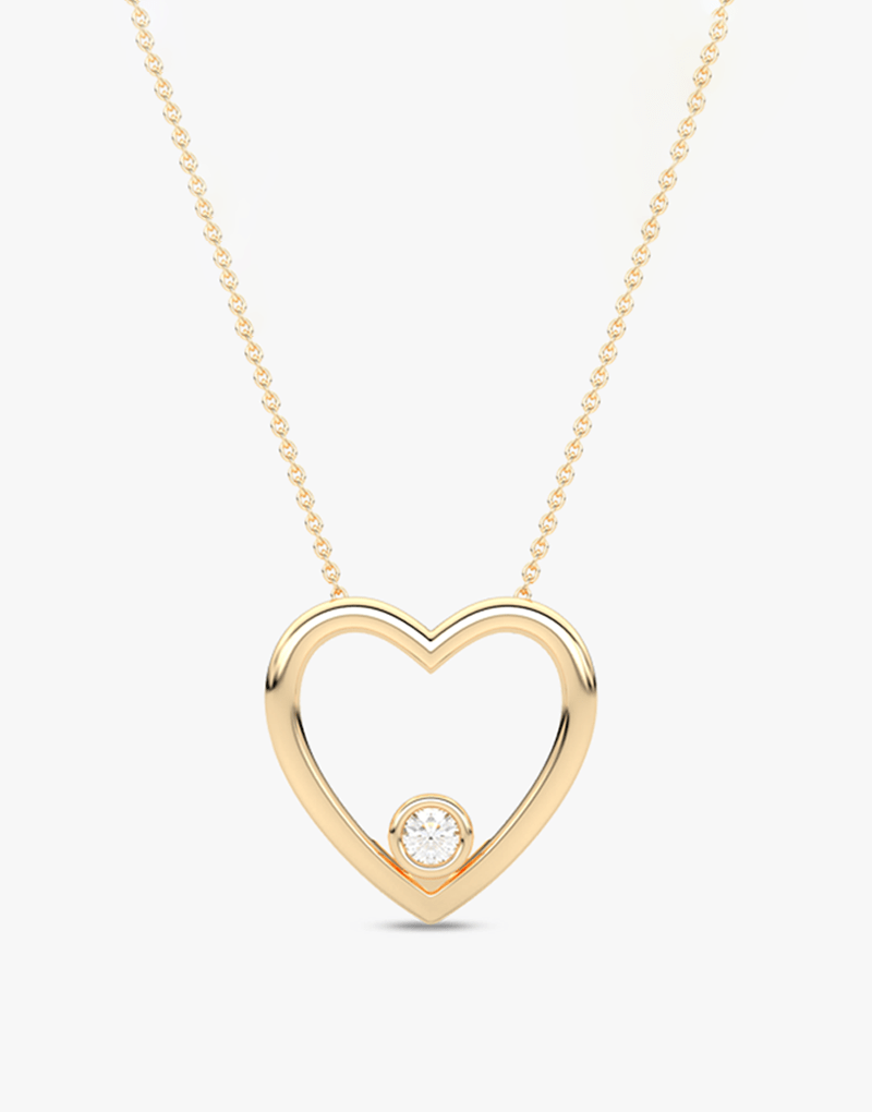 Wisiorek w Kształcie Serca z Brylantem - Venetia Jewels - 14K złoto z brylantami