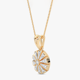 Geometryczny Okrągły Wisiorek - Venetia Jewels - 14K złoto z brylantami