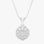 Geometryczny Okrągły Wisiorek - Venetia Jewels - 14K złoto z brylantami