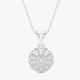 Geometryczny Okrągły Wisiorek - Venetia Jewels - 14K złoto z brylantami