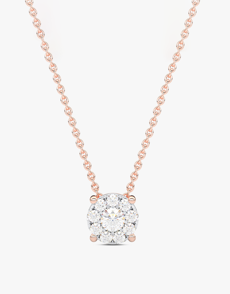 Klasyczny Wisiorek z Brylantami Różowy - Venetia Jewels - 14K złoto z brylantami