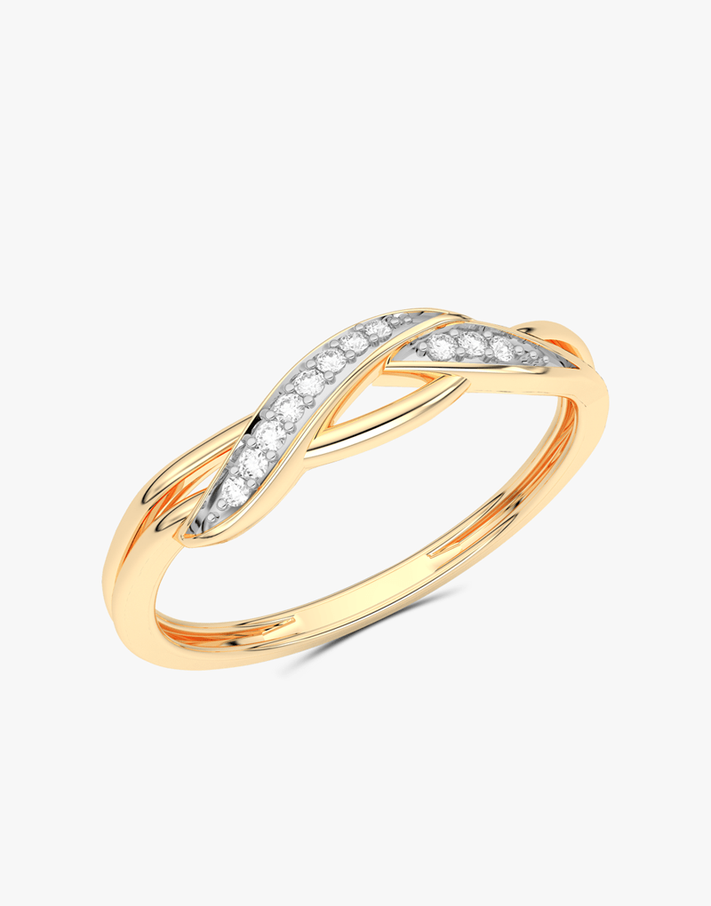 Kręty Pierścionek z Brylantami - Venetia Jewels - 14K złoto z brylantami