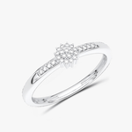 Klasyczny Pierścionek z Brylantami Biały - Venetia Jewels - 14K złoto z brylantami