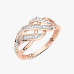 Kręcony Pierścionek z Brylantami Różowy - Venetia Jewels - 14K złoto z brylantami