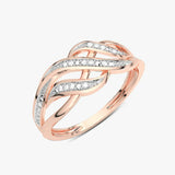 Kręcony Pierścionek z Brylantami Różowy - Venetia Jewels - 14K złoto z brylantami